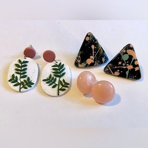 Set of 3 Pink Earrings
